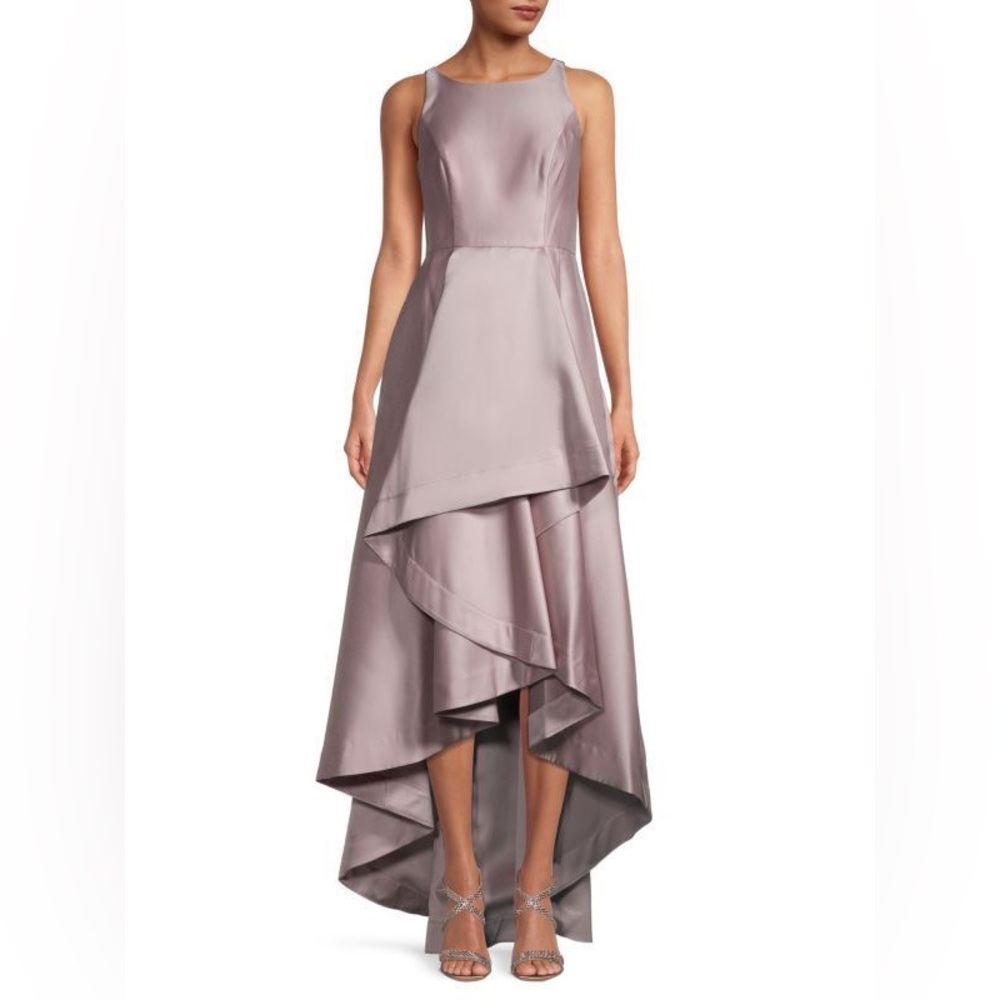 Adrianna Papell High Low Mikado Gown NWT 8 Cameo Purple